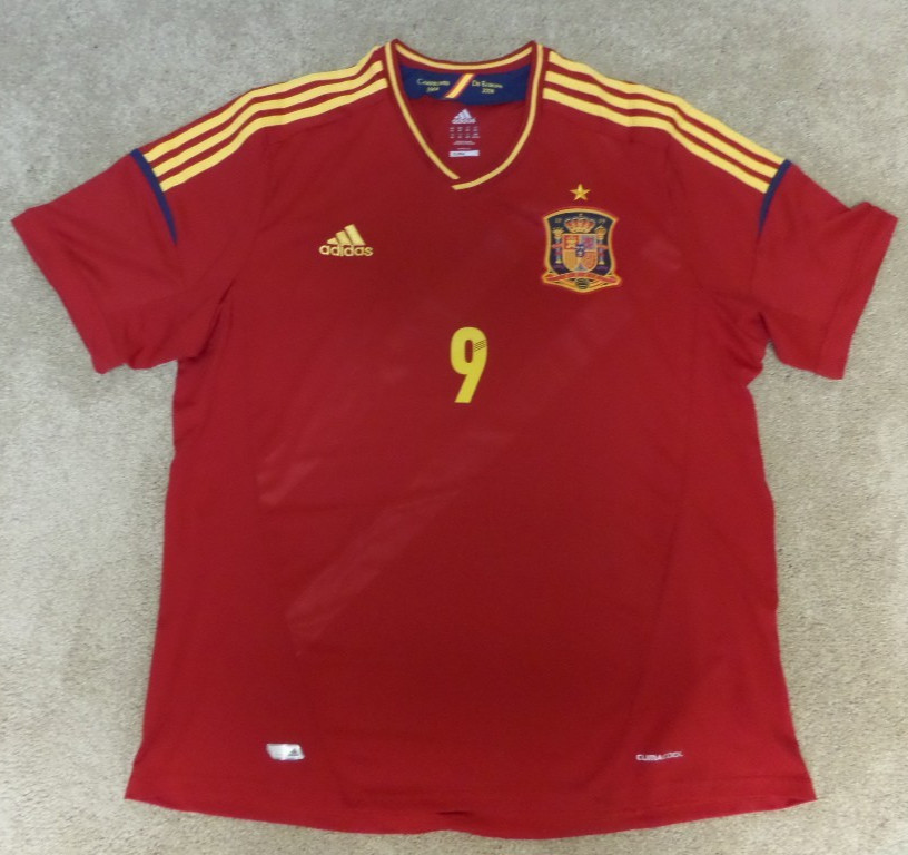 Spain Fernando Torres #9, 2012 Euro Jersey, Adidas 2XL Red