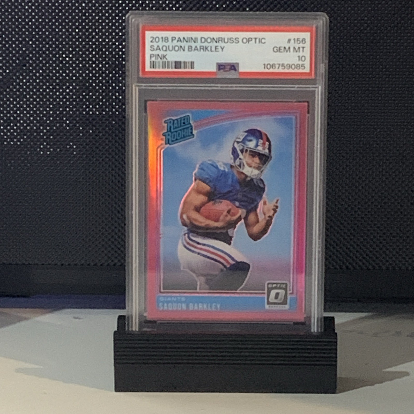 2018 Donruss Optic Saquon Barkley Rookie PSA 10 #156 Pink Prizm (RC) Giants
