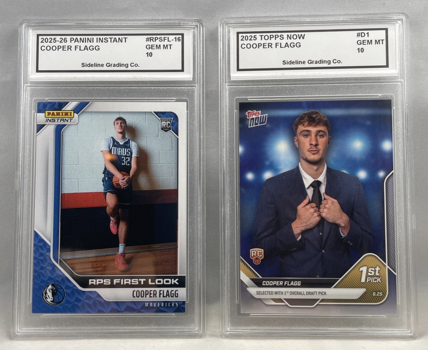 Cooper Flagg Rookie Set Graded Gem Mint 10 2025 Panini Instant & Topps Now RC