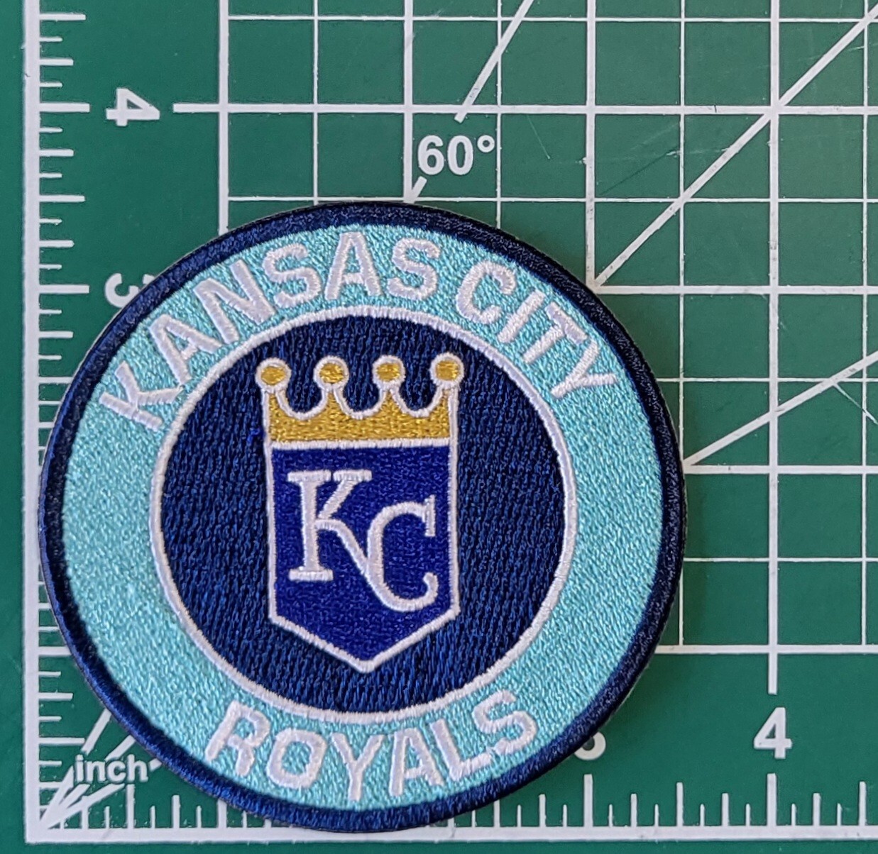 Kansas City Royals 3.5″ Round KC Iron On Embroidered Patch~ Free Tracking!