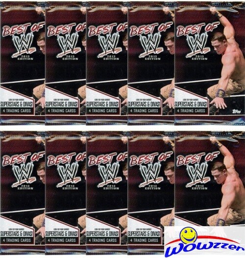 (10) 2013 Topps BEST of WWE Wrestling Factory Sealed Foil Packs-40 Cards!