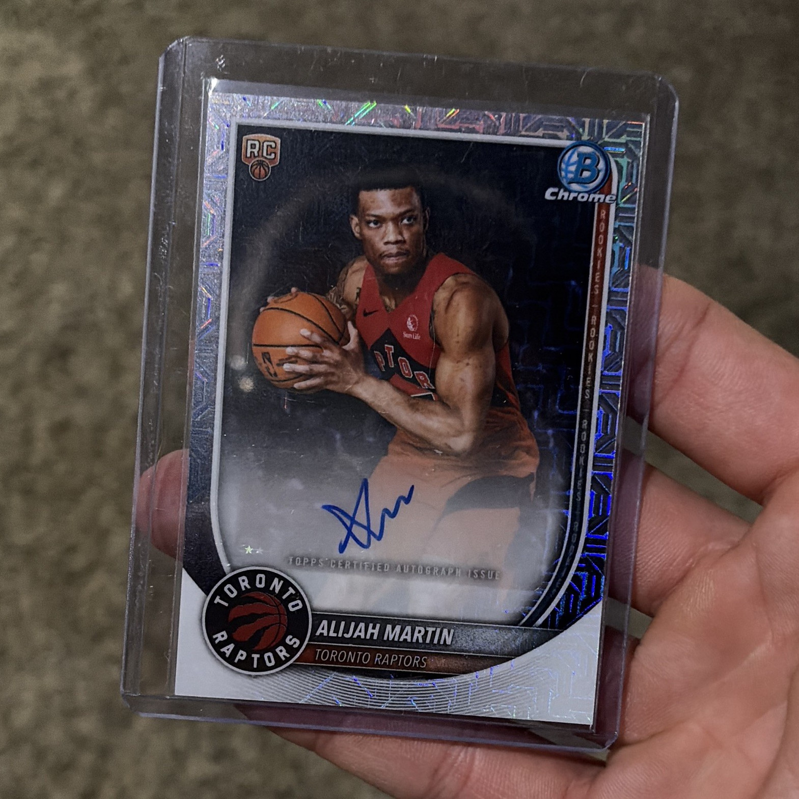 Topps 2025-26 Bowman Alijah Martin Toronto Raptors Rookie Auto Chrome #BCA-AM