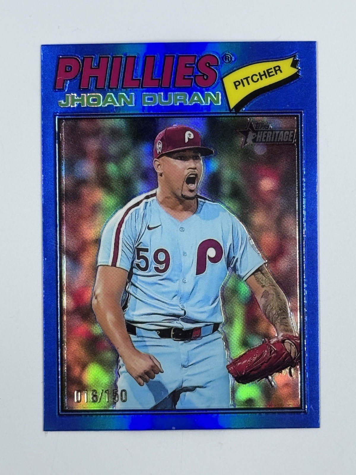 2026 Topps Heritage Jhoan Duran #14 /150 Blue Chrome