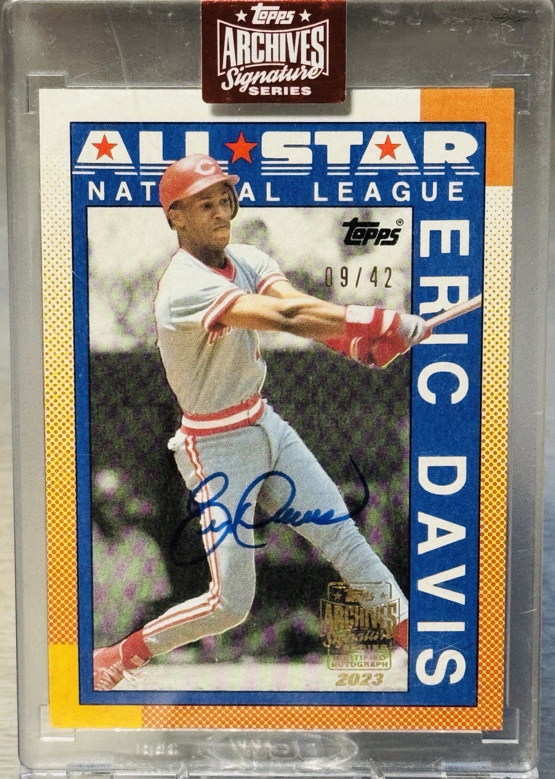 ERIC DAVIS 2023 Topps Archives Signature Series 1990 All-Star On-Card Auto /42!