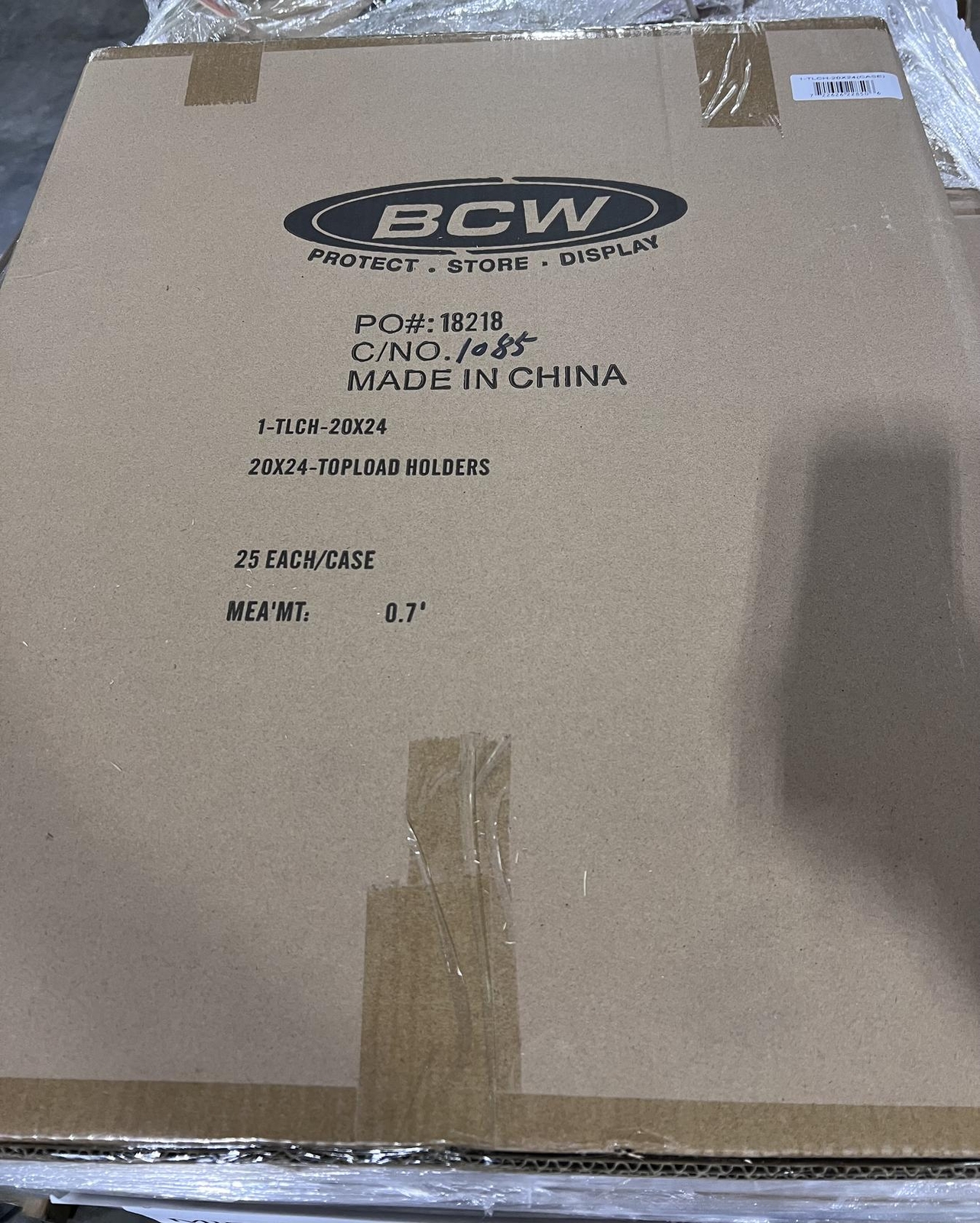 Case of 25 BCW 20×24 Topload Holders | Rigid PVC Poster Holder and Print