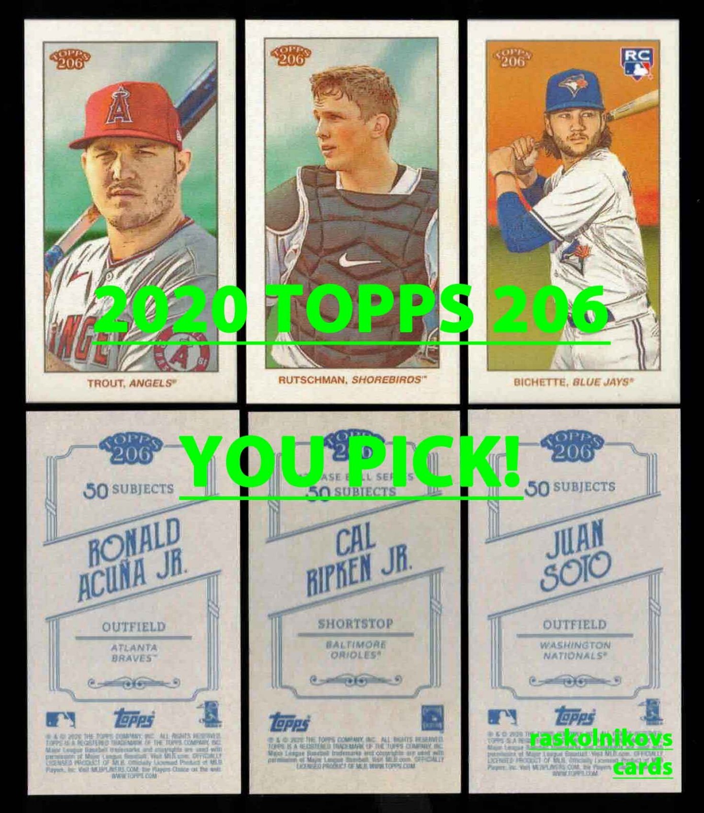2020 Topps 206/T-206 BASE Series #1-5 YOUR CHOICE $2 or 2 Card Minimum YOU PICK!