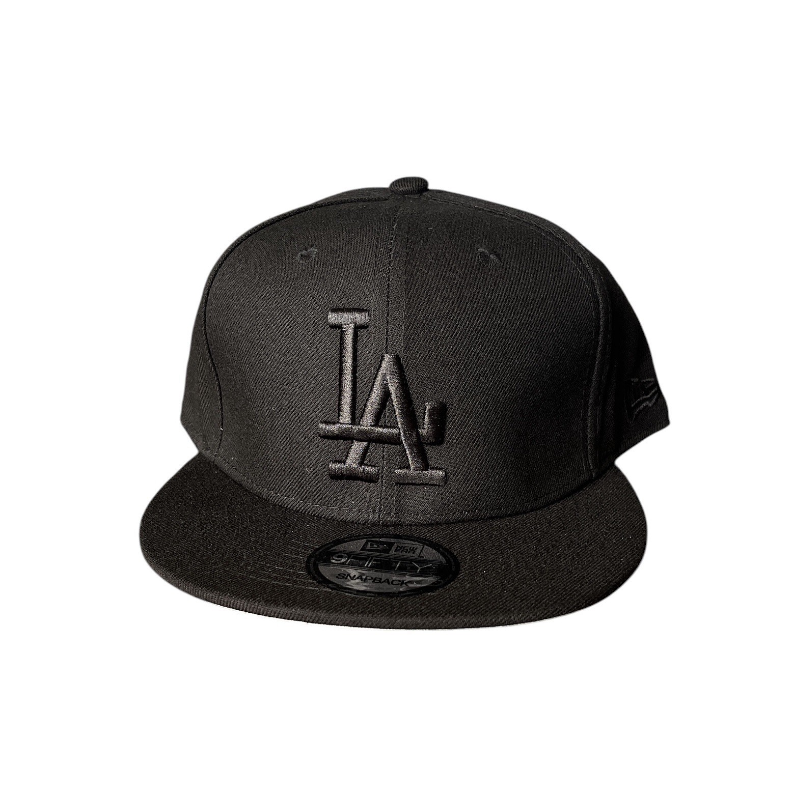 Los Angeles Dodgers 9Fifty New Era SnapBack Hat Black On Black Adjustable