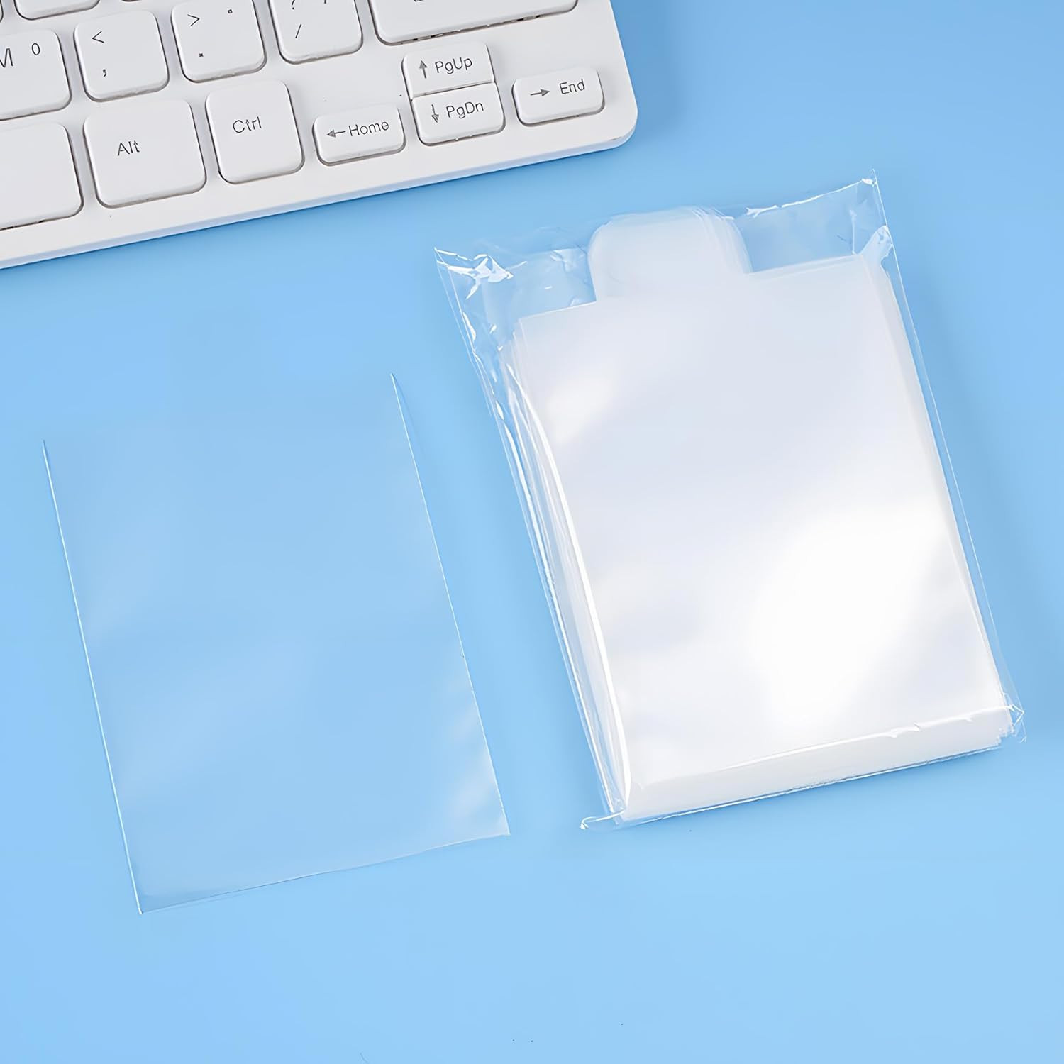 500 Pcs Tabbed Card Sleeves, Easy-Pull Semi-Rigid Card Holders for Grading Submi