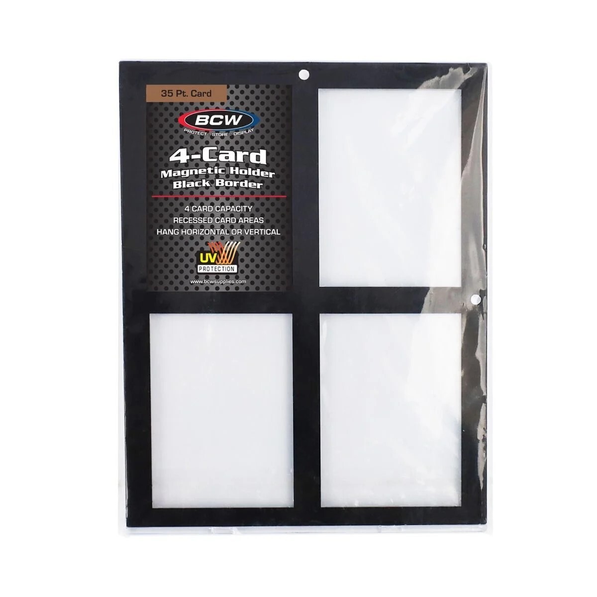 New (1 ct) BCW Magnetic 4-Card Holder Black Border 35 PT -UV PROTECTED