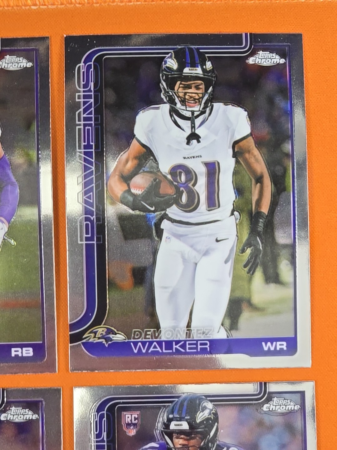 🟣⚫️🟣 2025 TOPPS CHROME BALTIMORE RAVENS COMPLETE BASE TEAM SET (13 CARD LOT)