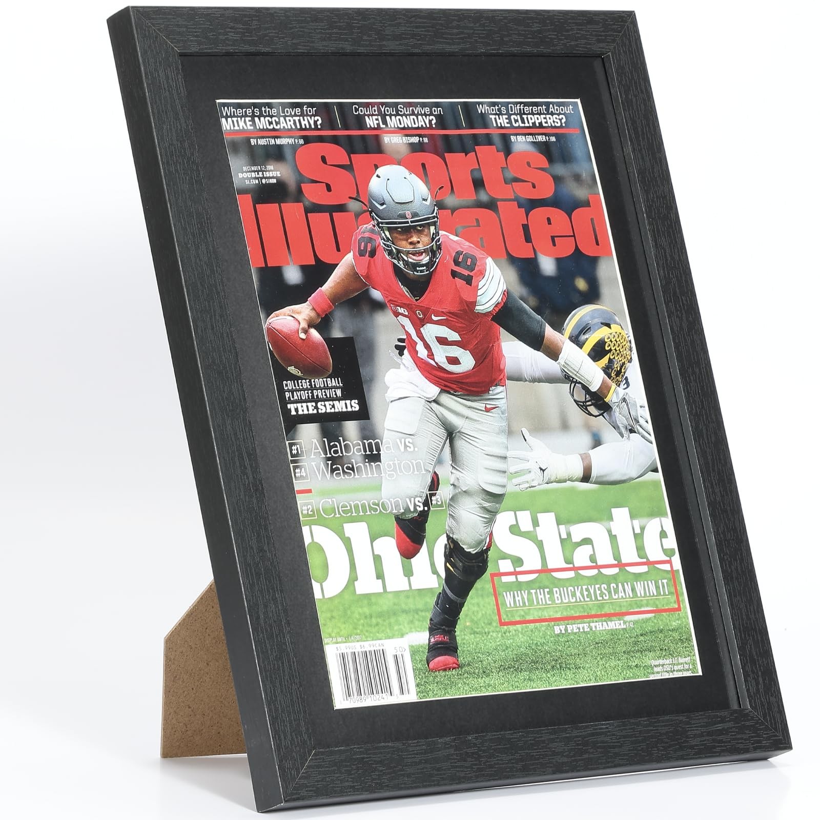 Sports Magazine Frame, Wood Display Case for 8″ x 10.5″ Magazines, Wall Moun