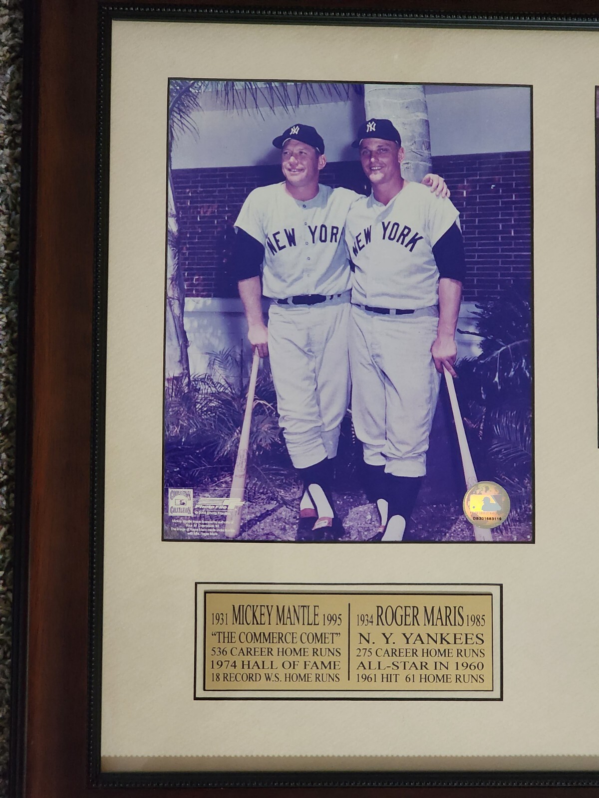 NY Yankees 3 Generations; Mantle & Maris, Gehrig & Ruth, A. Rod & Jeter Collage.