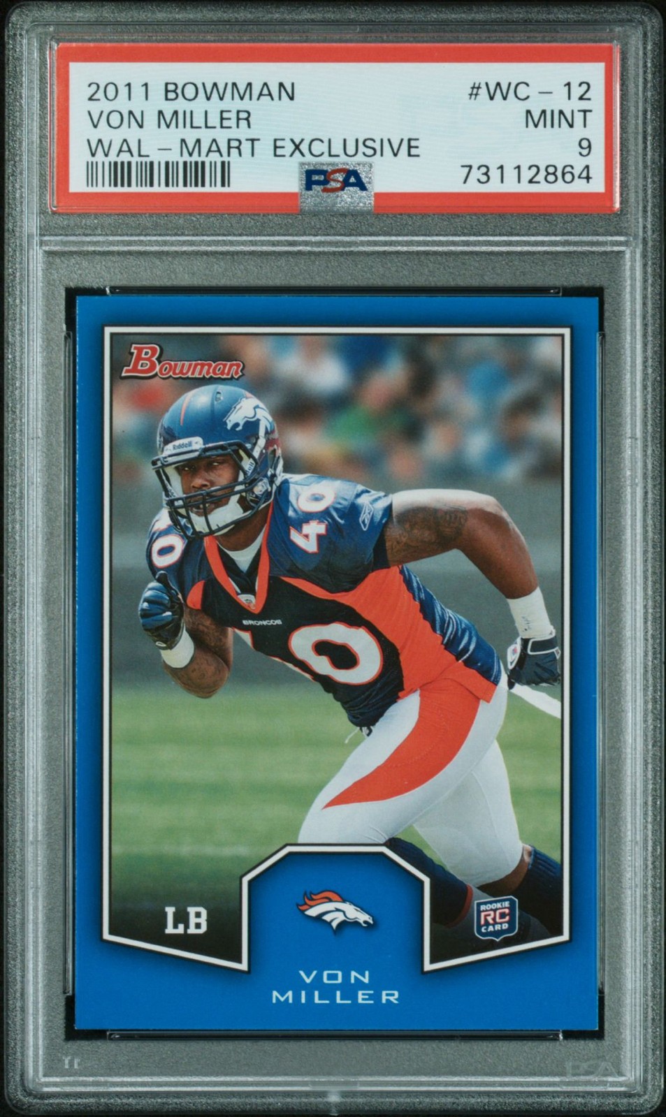Von Miller 2011 Topps Wal-Mart Blue Bowman Rookie #WC-12 Blue PSA 9