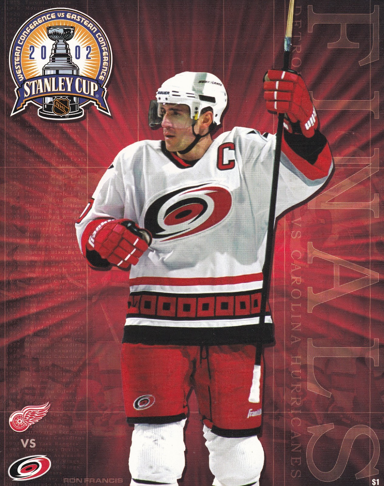 Carolina Hurricanes Program Line-up Cards Various Years Aho Ward Staal