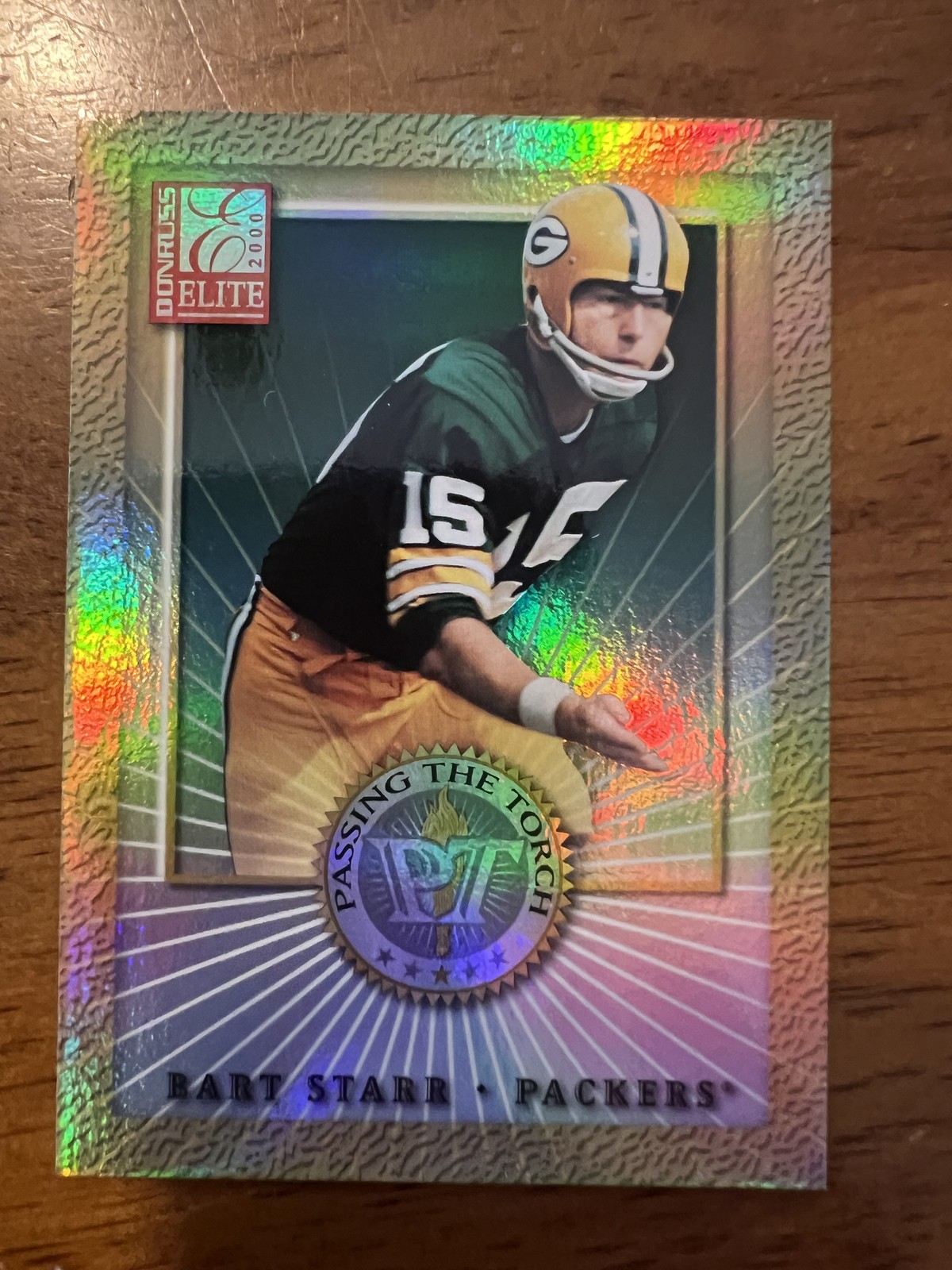 2000 Donruss Elite #PT-16 Bart Starr / Brett Favre Passing the Torch #/500