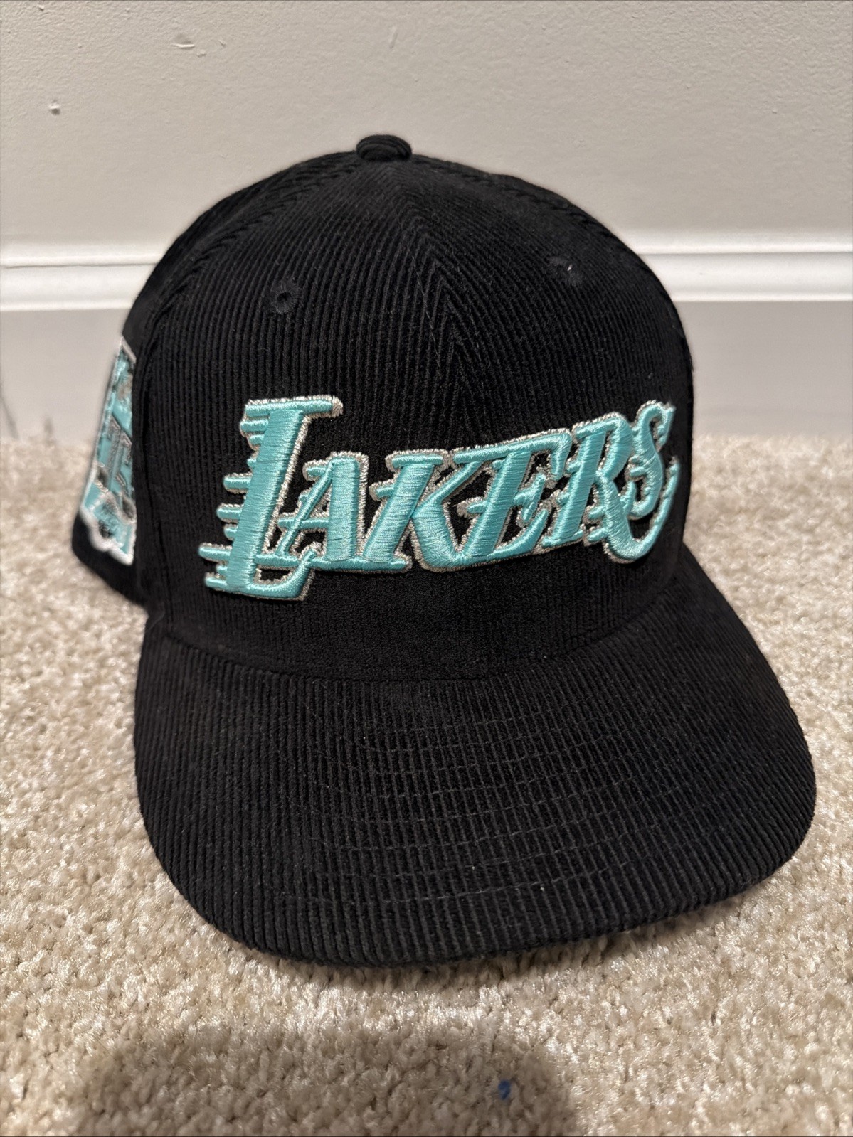 LOS ANGELES LAKERS ‘BLACK CORD BLUE TINT’ 59FIFTY FITTED Myfitted Club 7 1/2