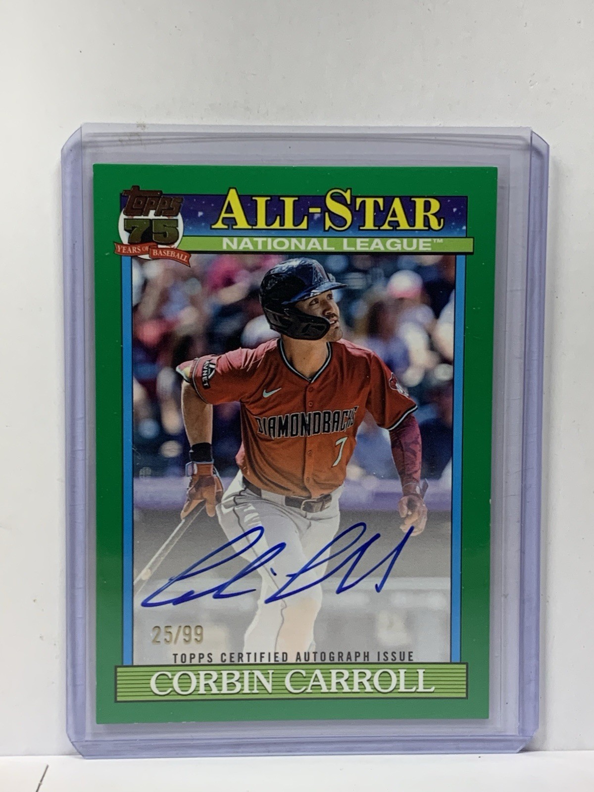 2026 Topps Series 2 1991 All-Star Green /99 Corbin Carroll On Card Autograph