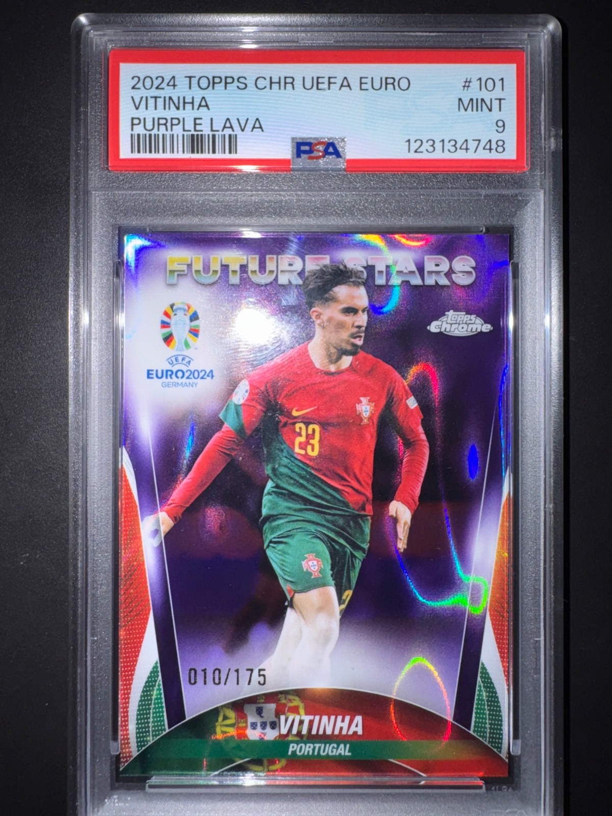 POP 1 NONE HIGHER 2024 TOPPS CHROME UEFA EURO VITINHA /175PURPLE LAVA PORTUGAL