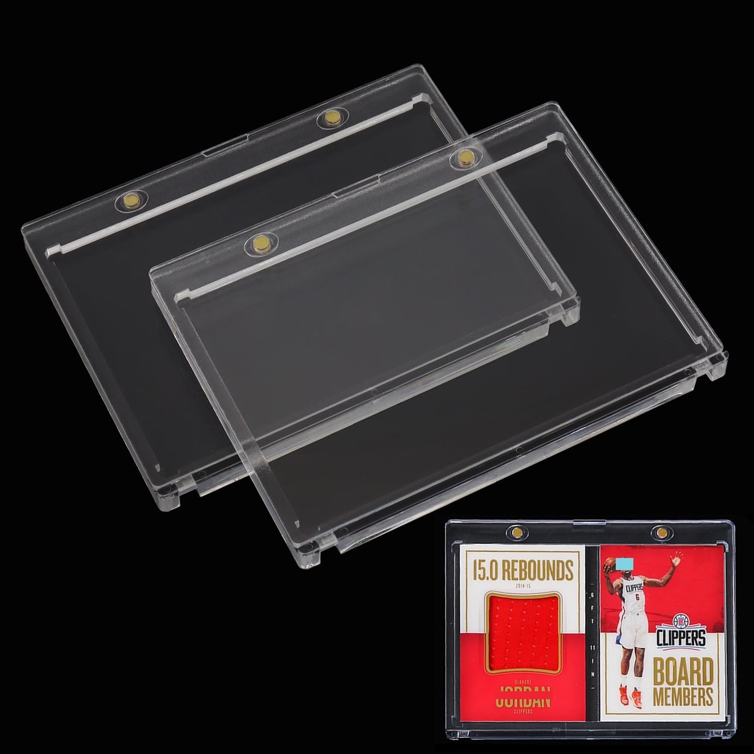 5 Pack 175pt Vertical Booklet Magnetic Card Holder, Acrylic One Touch Card Case