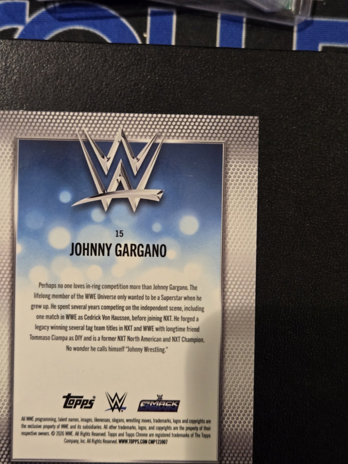 2026 Topps Chrome WWE – Johnny Gargano #15 Teal Refractor /299