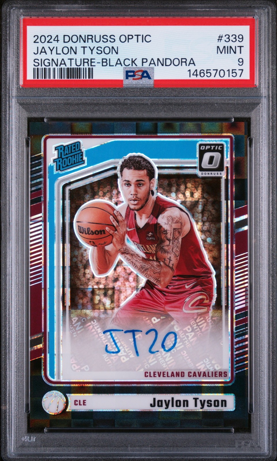 2024 PANINI DONRUSS OPTIC SIGNATURE-BLACK PANDORA #339 JAYLON TYSON 6/25 PSA 9