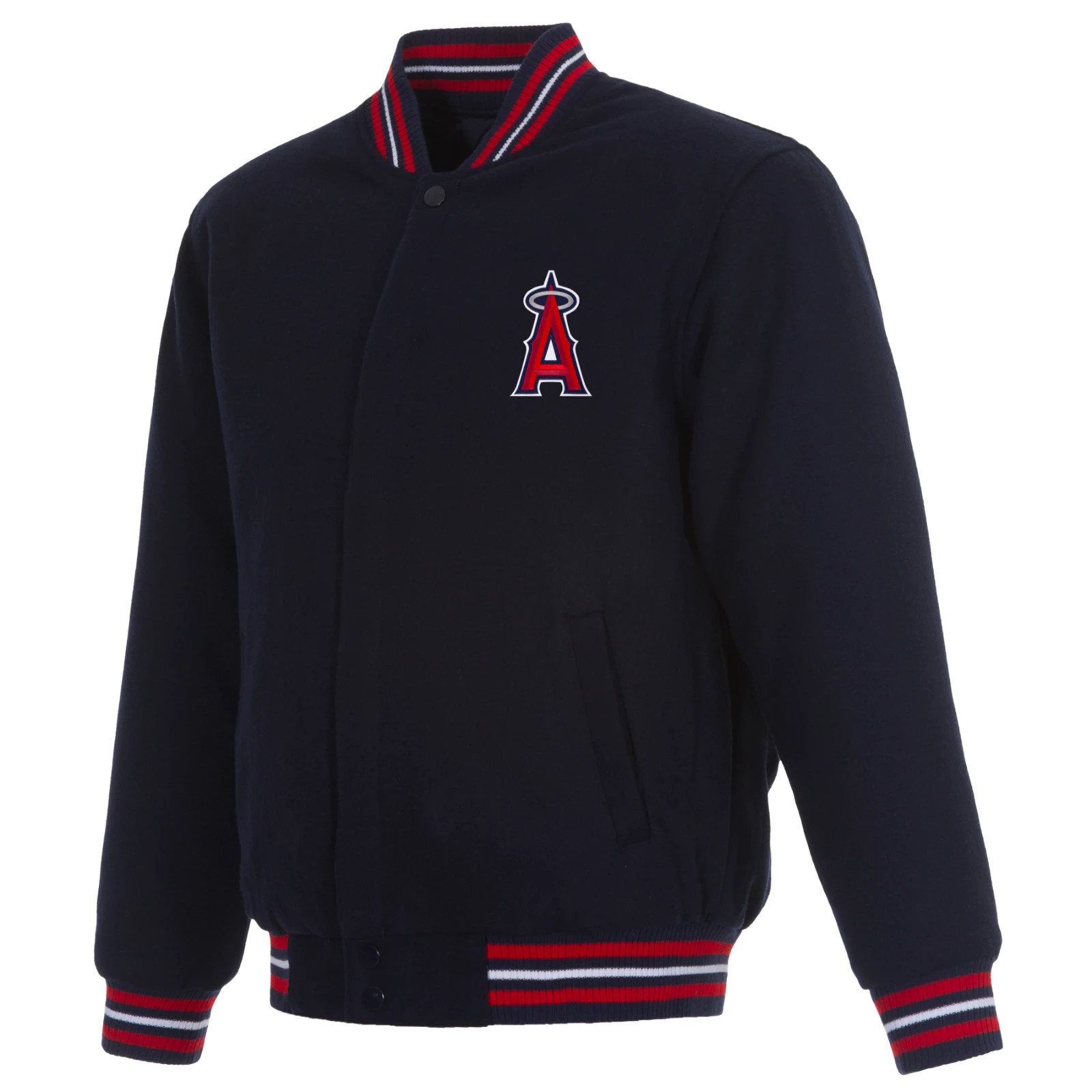 JH Design Los Angeles all Wool Jacket with Nylon Lining & Embroidered Logo