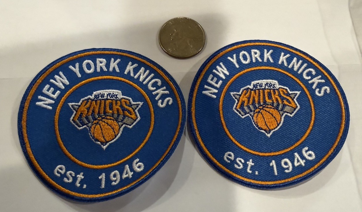 (2)-NEW YORK KNICKS EMBROIDERED IRON ON PATCHES . 3”x 3” AWESOME!!