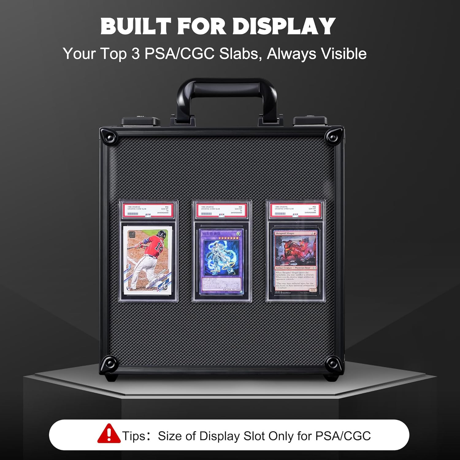 Graded Card Storage Box with Display Window for PSA/CGC Holder, TSA Combination