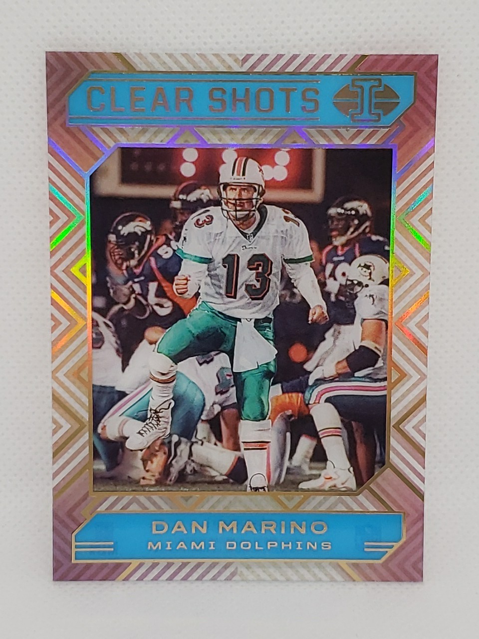 2020 Panini Illusions Clear Shots Blue #13 Dan Marino /299 – Dolphins