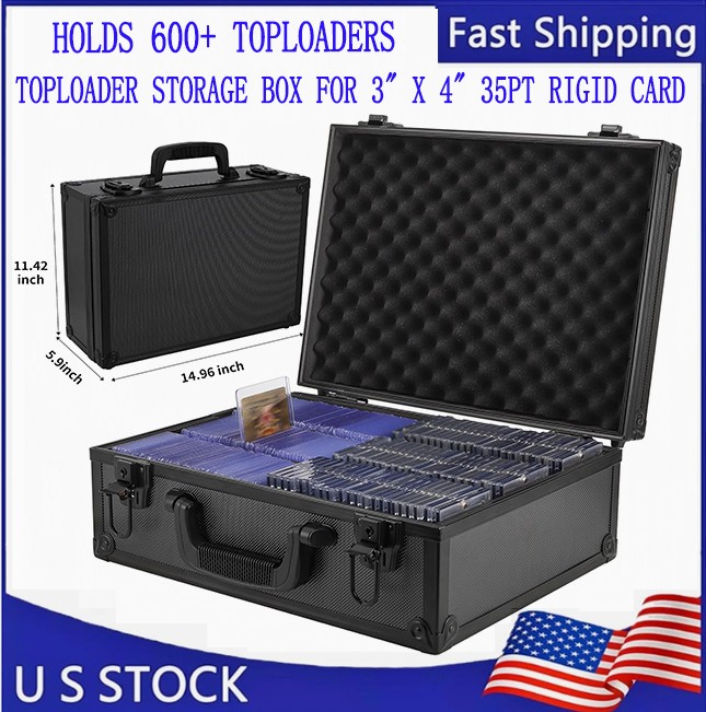New Toploader Case Hard For 3″ x 4″ 35pt Cards Sports Storage Boxes Holds 600+