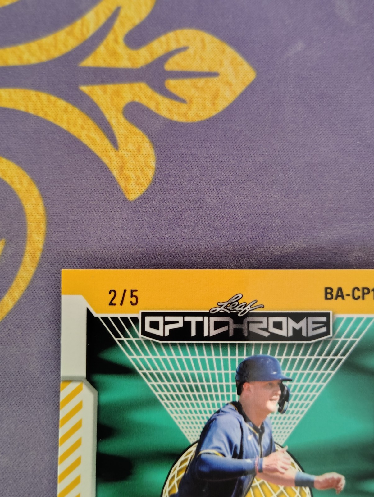Cooper Pratt 2025 Leaf Optichrome Purple Ice /5 Auto SSP Brewers Autograph