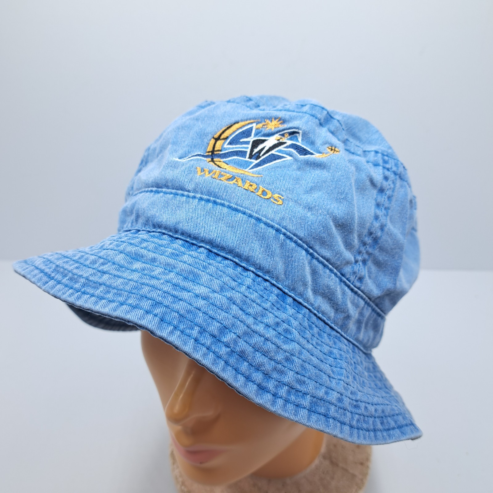 Vintage Washington Wizards Denim Bucket Hat US Airways Promo Mens 90s NBA Retro