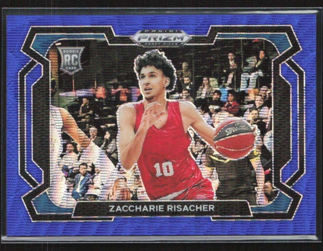 Zaccharie Risacher 2024-25 Panini Prizm Draft Blue Wave Variation RC /249 #69