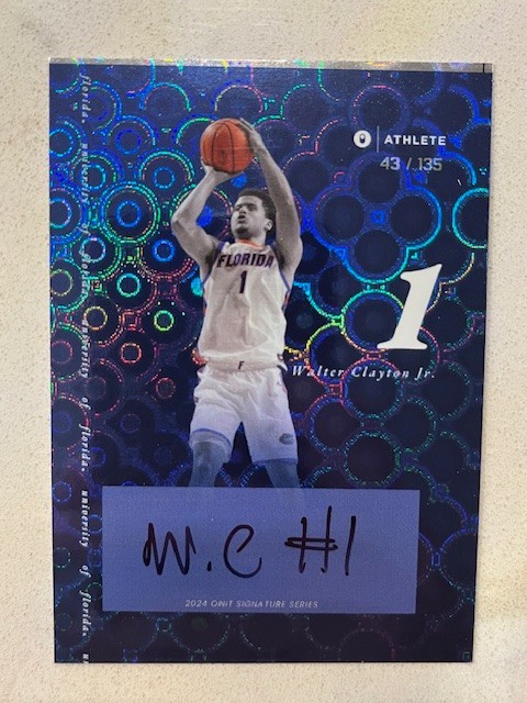 WALTER CLAYTON JR. 2024 ONIT Florida Basketball On Card Blue AUTO #’d to 135 qty