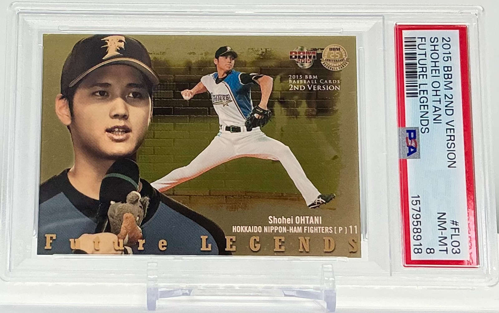 SHOHEI OHTANI 2015BBM 2ND VERSION FUTURE LEGENDS #FL03 PSA8!POP6!(RC)