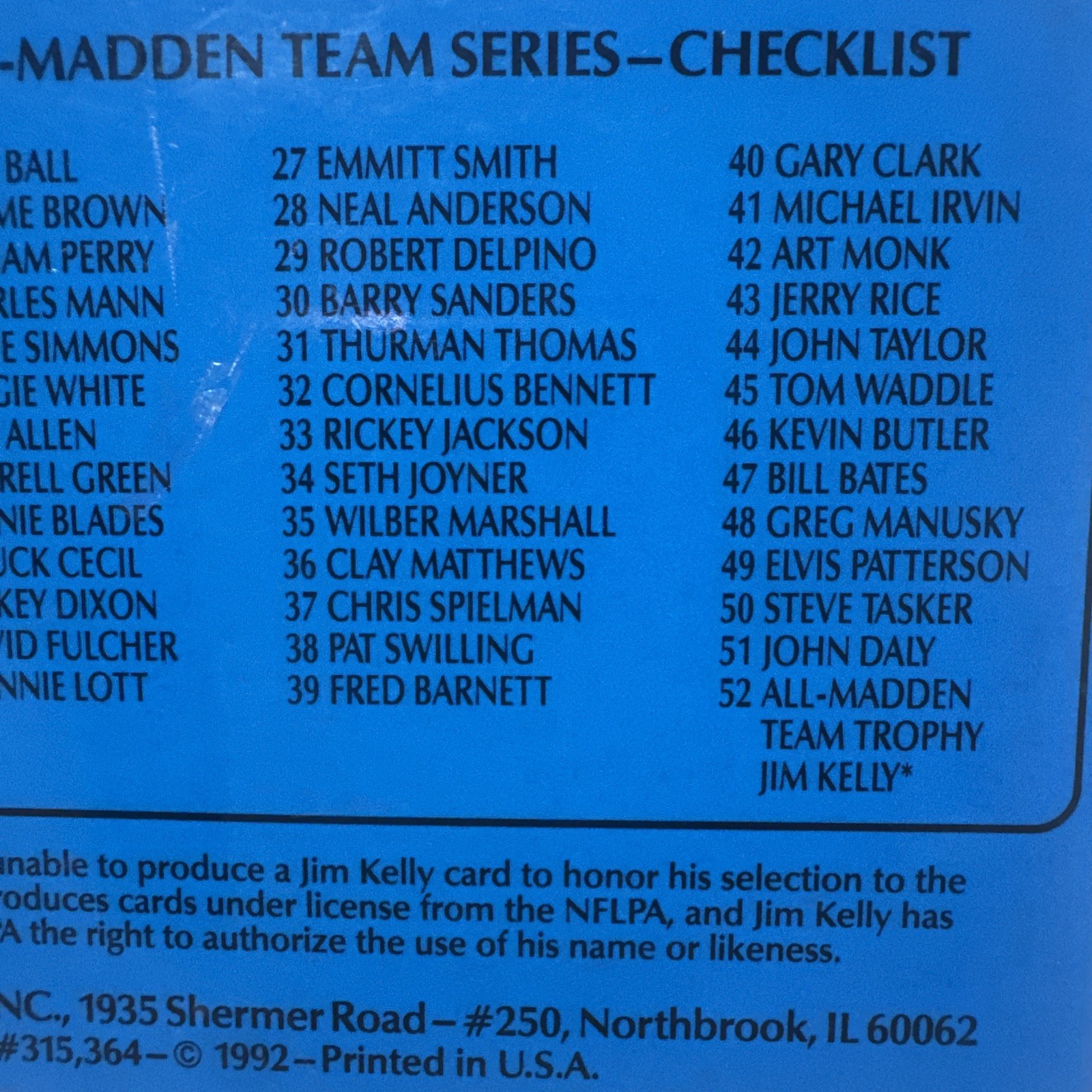 1992 Action Packed The All Madden Team 8th Annual Factory Sealed Football Set