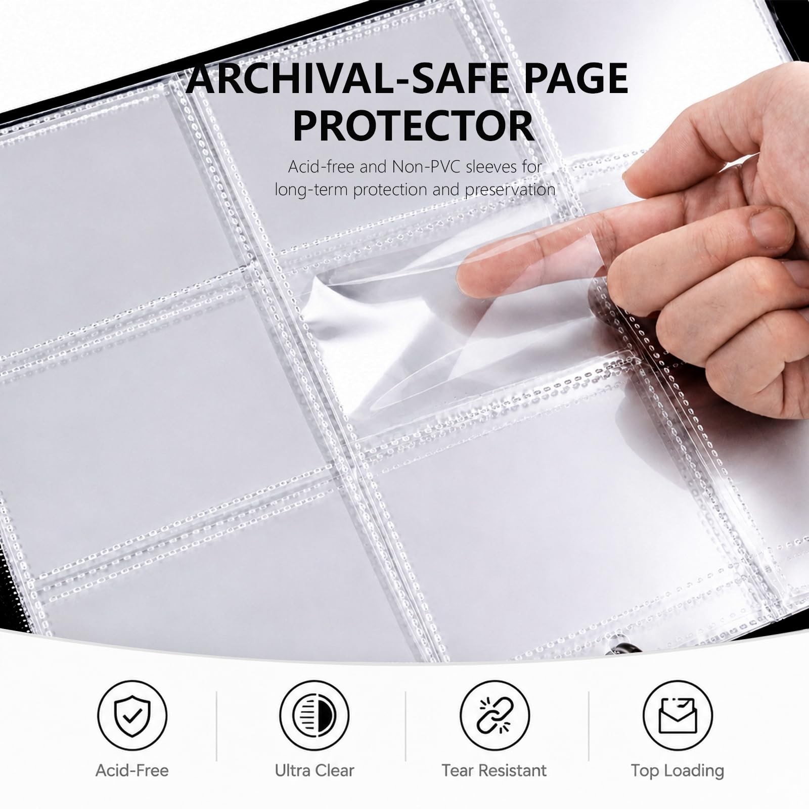 Large Capacity 9 Pocket Trading Card Binder – Holds 1080 Cards, Removable Sleeve