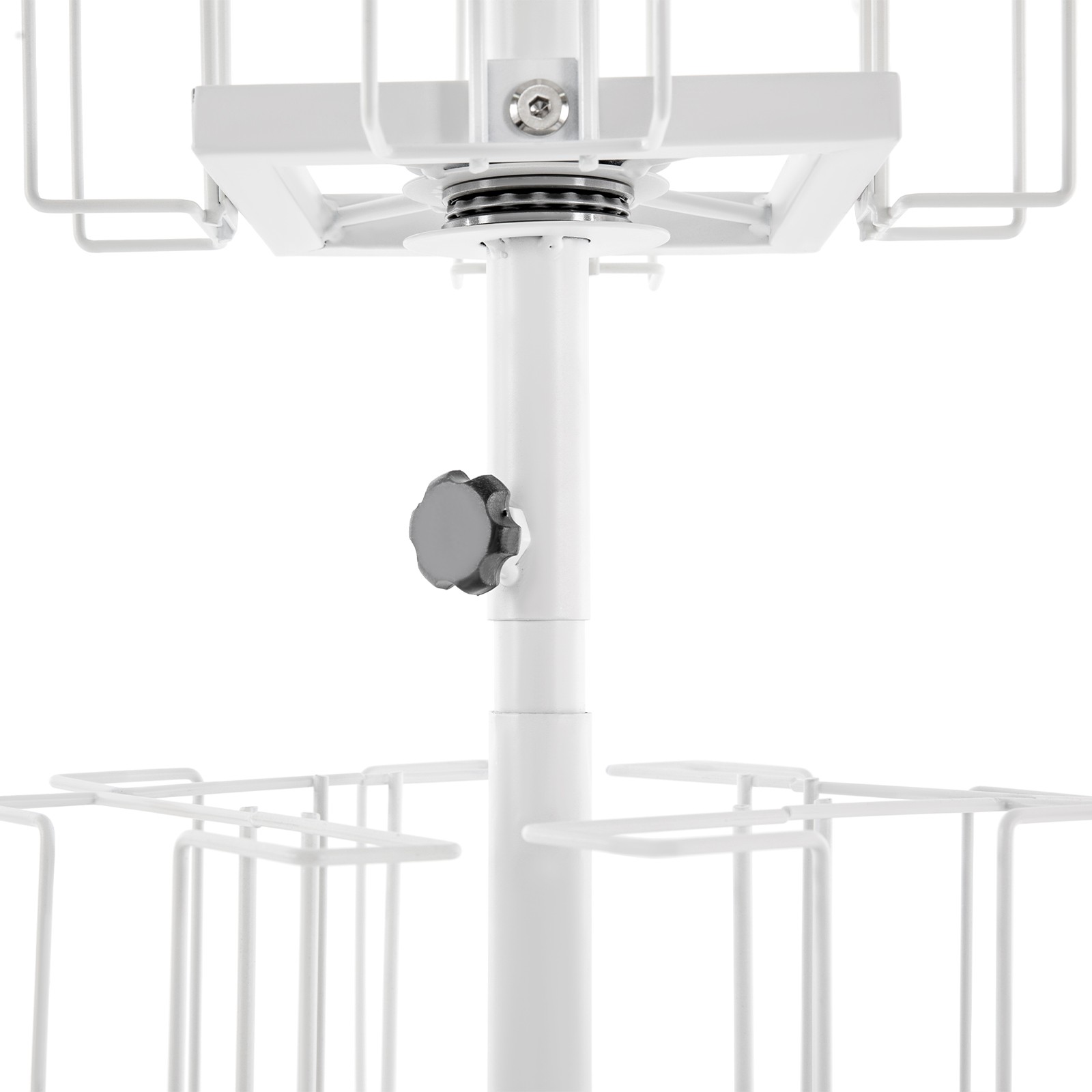 6-tier 32-pocket Rotating Greeting Card Iron Rack Postcard Stand With 4 Wheels