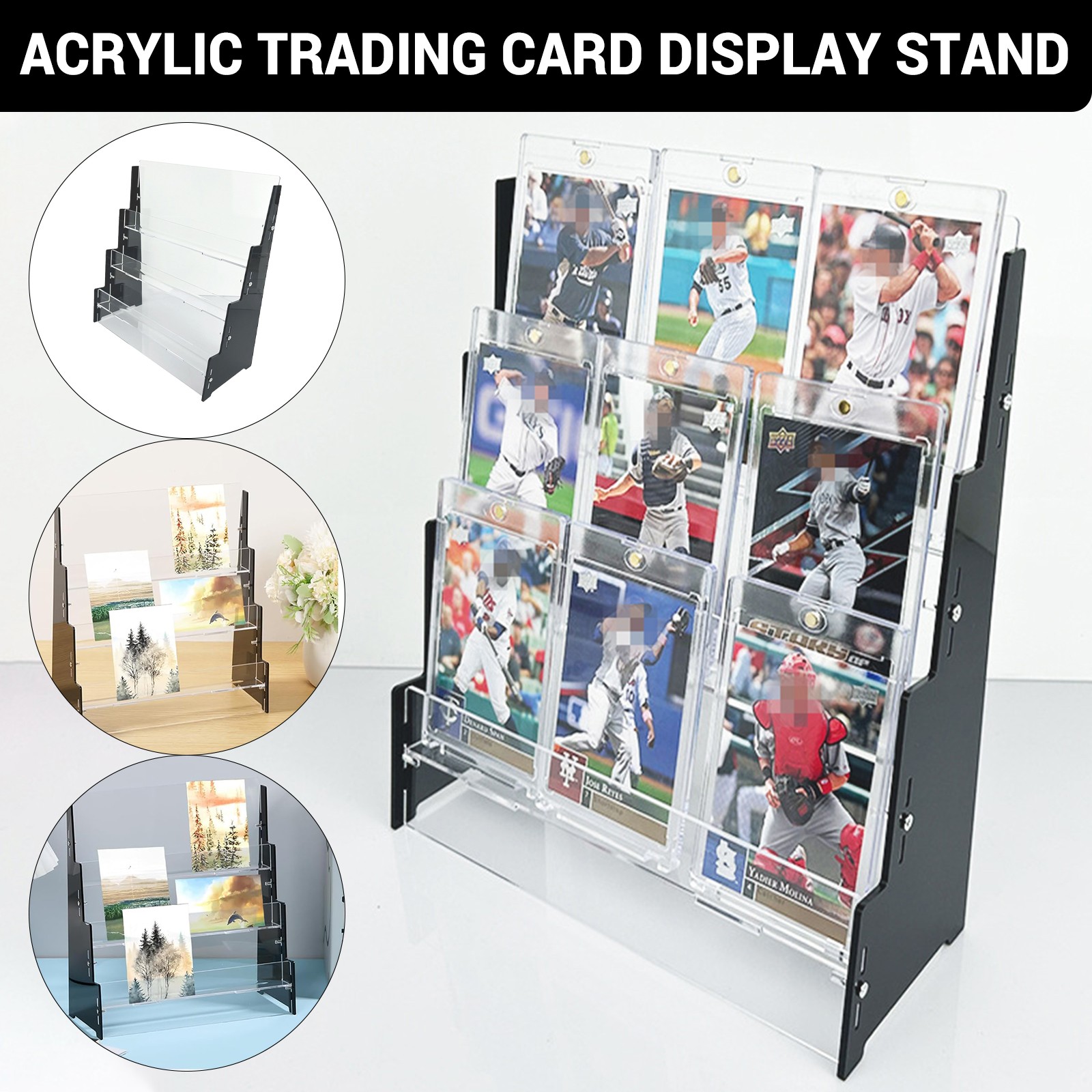 Acrylic Trading Card Display Stand Holder For Sports Baseball Trading Game Card