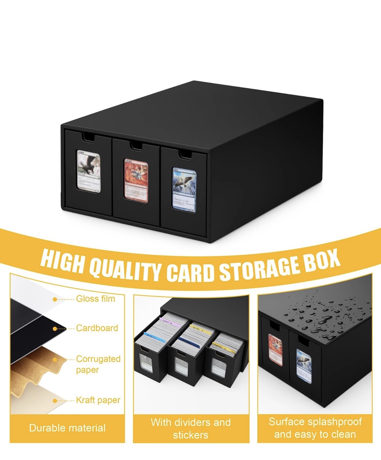Trading Card Storage Box 12 Drawers Cardboard Organizer with Dividers for top…