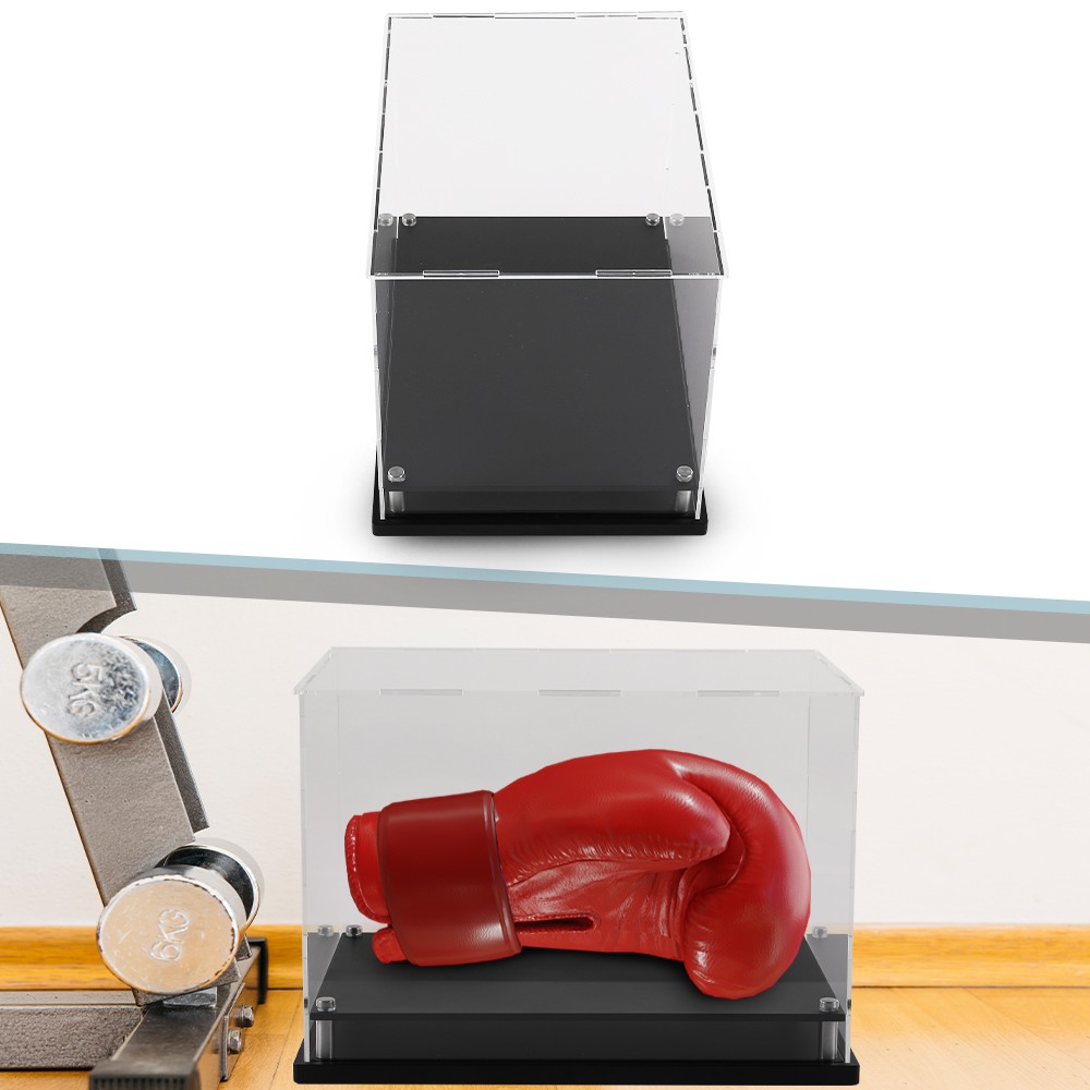 Black Base Riser Stand for Full Size Boxing Glove Holder Box Glove Display Case
