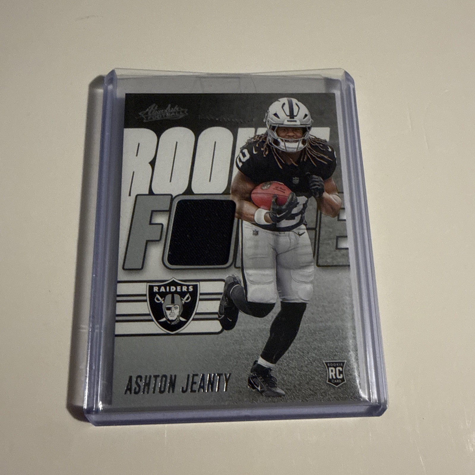 2025 Absolute Rookie Force Ashton Jeanty Jersey Relic RC Raiders + Bonus Card