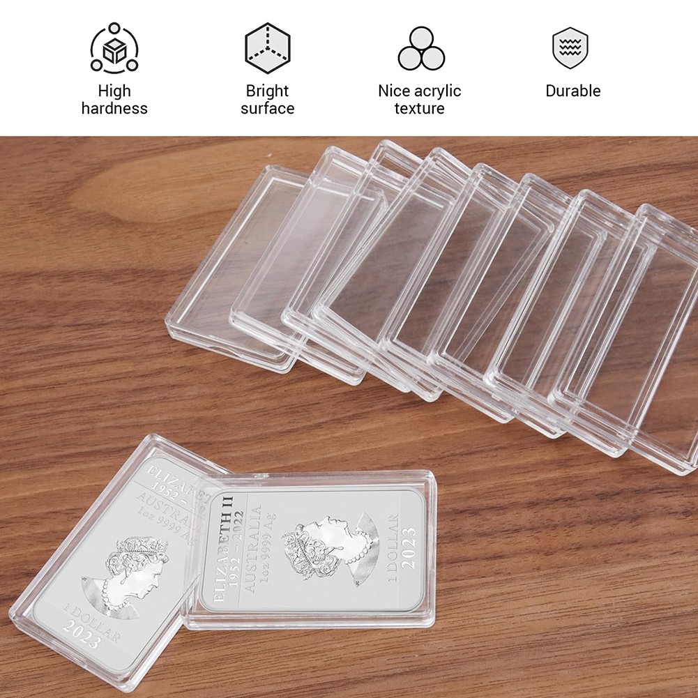 30×50 mm Acrylic Storage Container 5-50 Pcs Silver Bar Holder Gold Storage Case