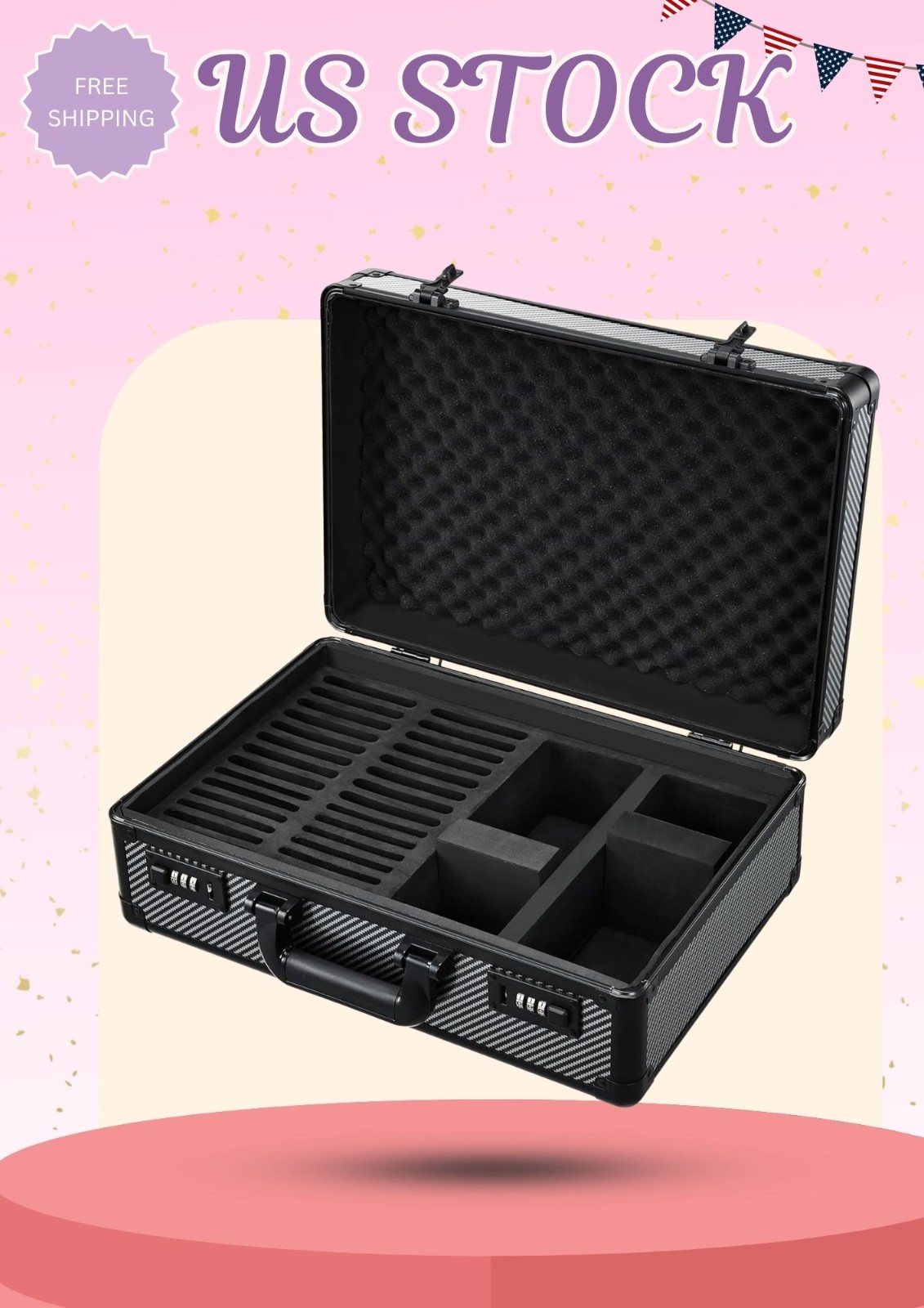 Graded Card Case with Slots, Trading Card Storage Box with Lock, X-Large