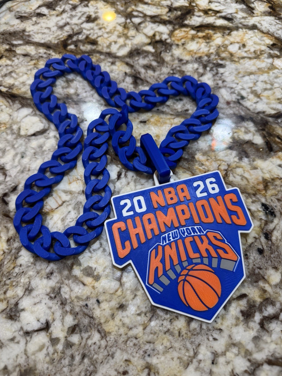 New York Knicks Hype Chain Pendant Necklace NBA FINALS CHAMPIONS
