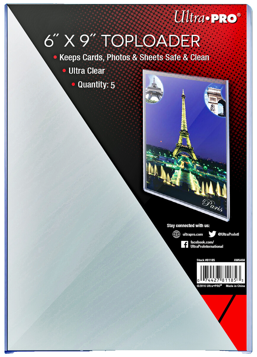 5 Ultra Pro 6×9 Toploaders New Photo Sports Card Collectible Photo Sleeve Rigid