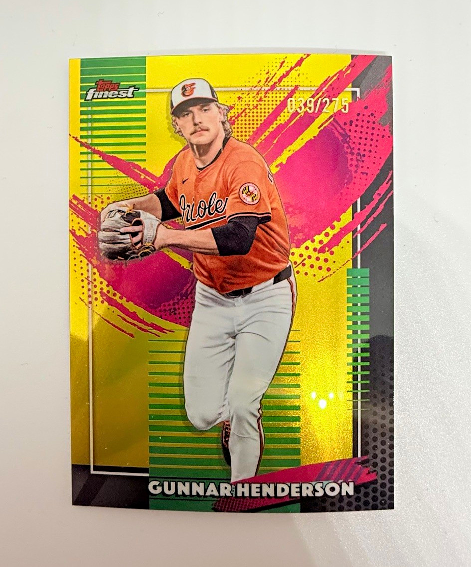 2026 Topps Finest Gunnar Henderson Yellow Refractor /275 RARE #254 Orioles