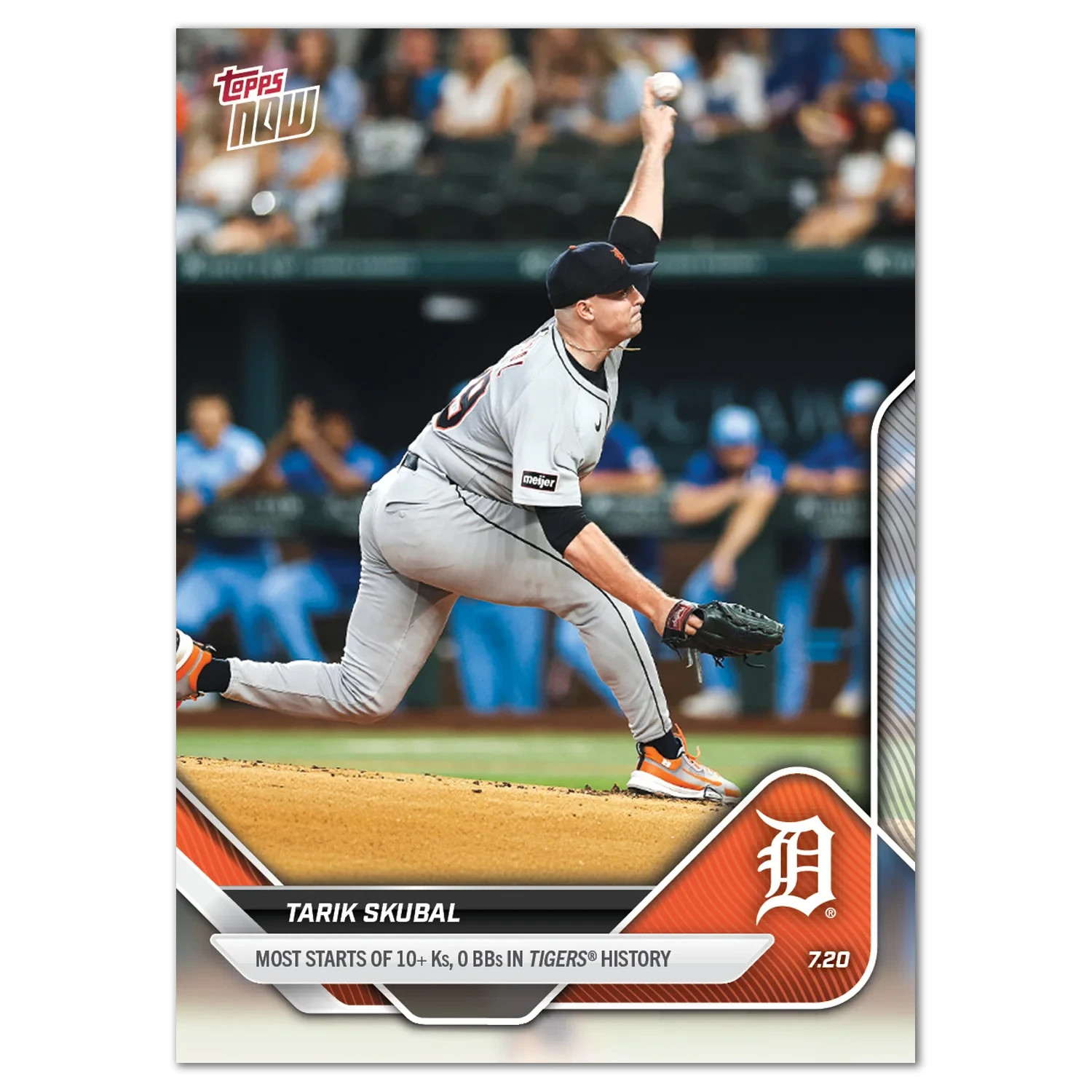 2025 Topps Now Card 445 Tarik Skubal Most Starts 10Ks + 0BBs-Free Shipping!