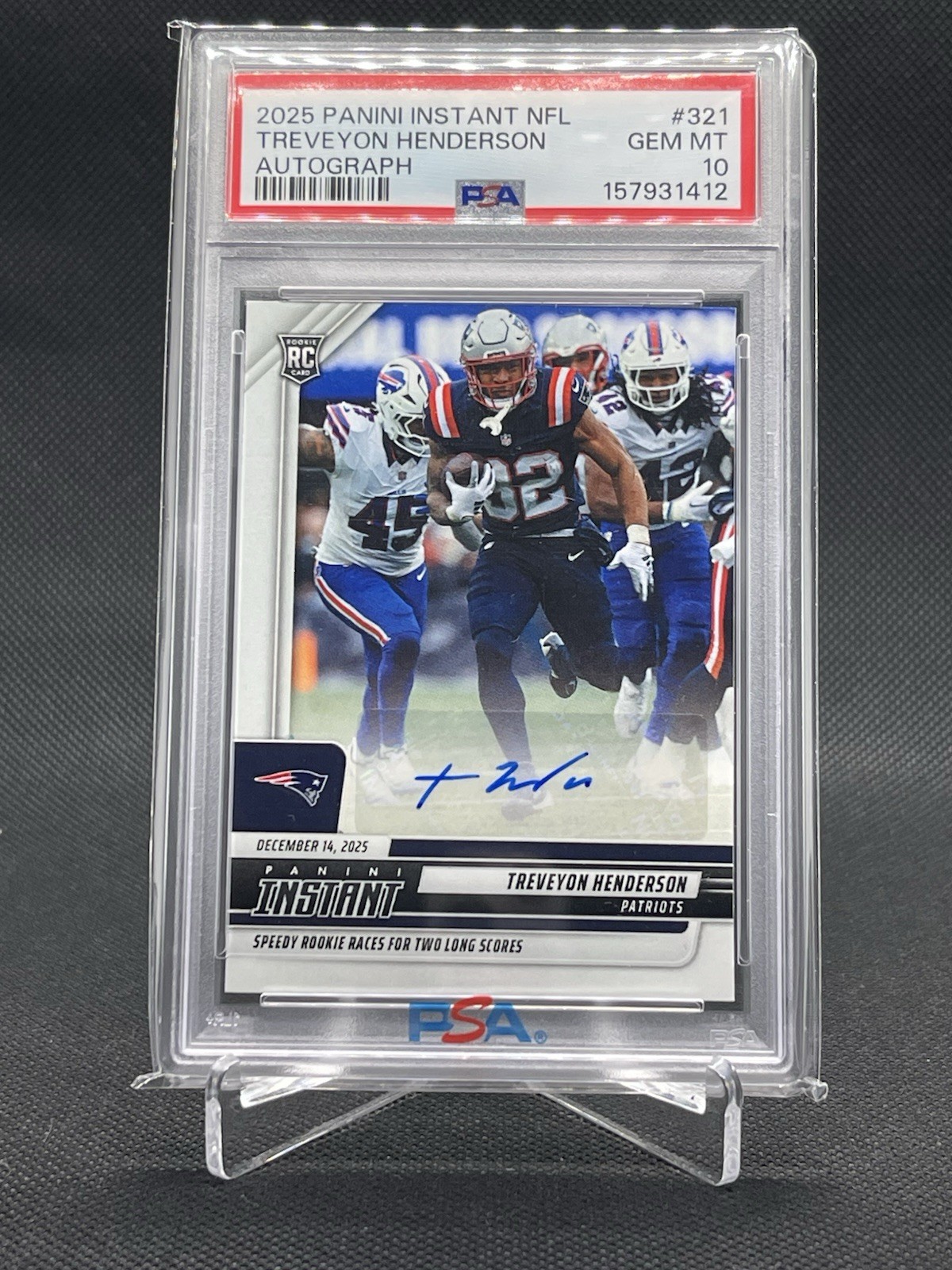 Panini Instant 2025 RPS First Look TreVeyon Henderson RC Auto PSA 10 /99 Pop #1