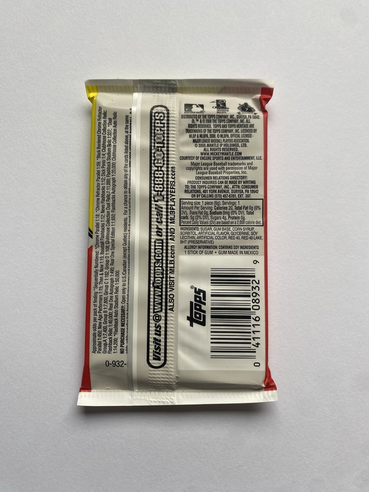 2008 Topps Heritage MLB Baseball Card Pack 8 Cards Sealed Factory Bubblegum
